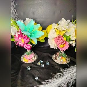 Candle Set Floral Centerpiece Topper